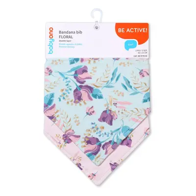 BabyOno Be Active Bandana Bib bryndák pro děti od narození Floral 2 ks