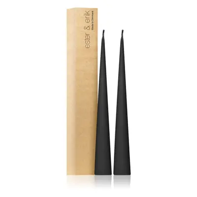 ester & erik cone candles raw black (no. 75) dekorativní svíčka 2x37 cm