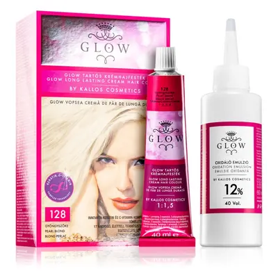 Kallos Glow permanentní barva na vlasy odstín 128 Pearl Blond 100 ml