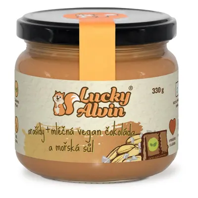 Lucky Alvin Arašídy + mléčná vegan čokoláda + mořská sůl ořechová pomazánka 330 g