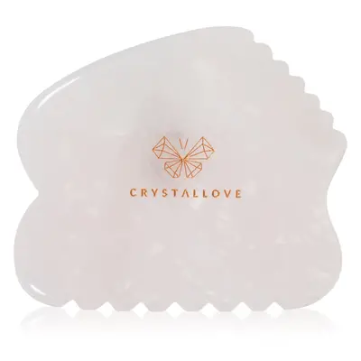 Crystallove Rose Quartz Contour Gua Sha masážní pomůcka na obličej 1 ks