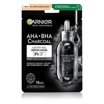 Garnier Skin Naturals Pure Charcoal černá textilní maska s extraktem z mořských řas 28 g