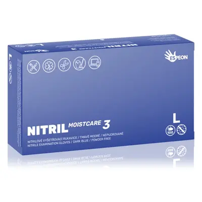 Espeon Nitril Moistcare3 Dark Blue nitrilové nepudrované rukavice s hydratačním účinkem velikost