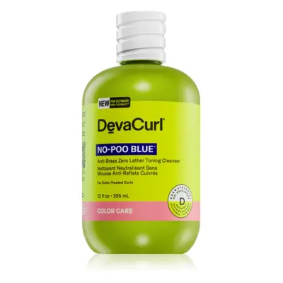 DevaCurl No-Poo Blue® hydratační šampon pro vlnité a kudrnaté vlasy neutralizující mosazné podtó