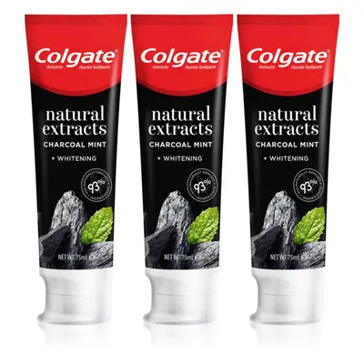 Colgate Natural Extracts Charcoal + White bělicí zubní pasta s aktivním uhlím 3 x 75 ml