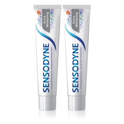 Sensodyne Extra Whitening bělicí zubní pasta s fluoridem pro citlivé zuby 2x75 ml