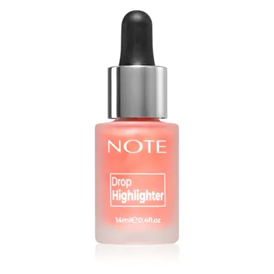 Note Cosmetique Drop Highlighter tekutý rozjasňovač s kapátkem 01 Pearl Rose 14 ml