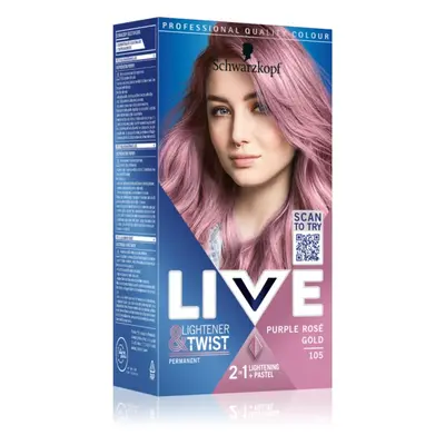 Schwarzkopf LIVE Lightener & Twist zesvětlovač a barva na vlasy odstín 105 Fialová růžovozlatá 1