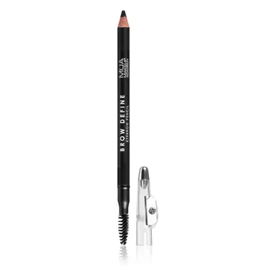 MUA Makeup Academy Brow Define dlouhotrvající tužka na obočí s kartáčkem odstín Black 1,2 g