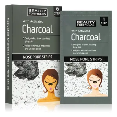 Beauty Formulas Charcoal čisticí náplast na zanešené póry na nose 6 ks