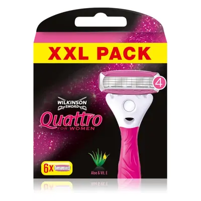 Wilkinson Sword Quattro for Women Aloe & Vit. E náhradní hlavice 6 ks