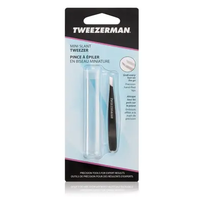 Tweezerman Mini Slant pinzeta se zešikmeným koncem mini s cestovním pouzdrem Stainless 1 ks