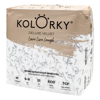 Kolorky Deluxe Velvet Love Live Laugh jednorázové EKO pleny velikost M 5-8 Kg 21 ks