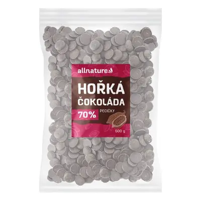 Allnature Pecičky Hořká čokoláda 70% hořká čokoláda 500 g