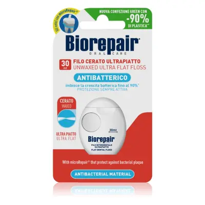 Biorepair Dental Floss Non-Waxed Ultra-Flat nevoskovaná dentální nit pro citlivé zuby Red 30 m