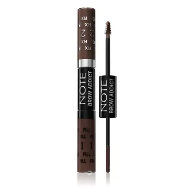 Note Cosmetique Brow Addict gel pro úpravu obočí odstín 03 Dark Brown 2x5 ml