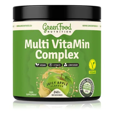 GreenFood Nutrition Multi VitaMin Complex prášek s multivitamínovým komplexem příchuť Juicy Appl