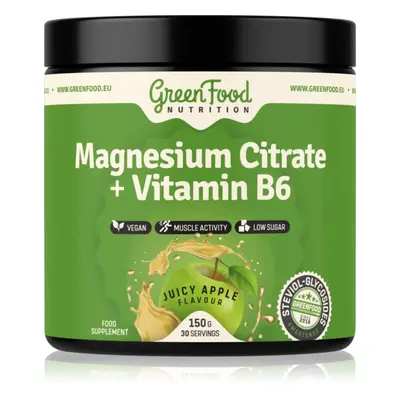 GreenFood Nutrition Magnesium Citrate + Vitamin B6 prášek pro podporu normální činnosti nervové 