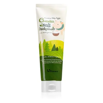 Elizavecca Milky Piggy Greentea Salt Body Scrub čisticí tělový peeling se zeleným čajem 300 ml