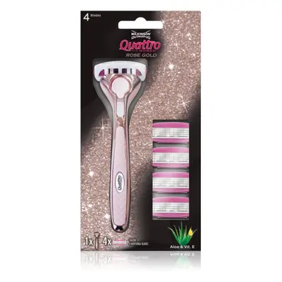 Wilkinson Sword Quattro for Women Rose Gold dámský holicí strojek + náhradní břity 1 ks