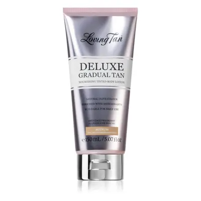 Loving Tan Deluxe Gradual Tan vyživující tělové mléko pro zvýraznění opálení odstín Medium 150 m