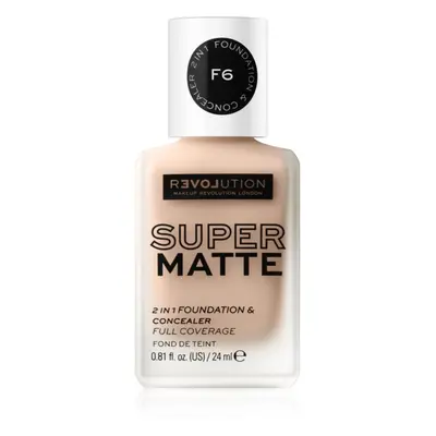 Revolution Relove Super Matte Foundation dlouhotrvající matující make-up odstín F6 24 ml