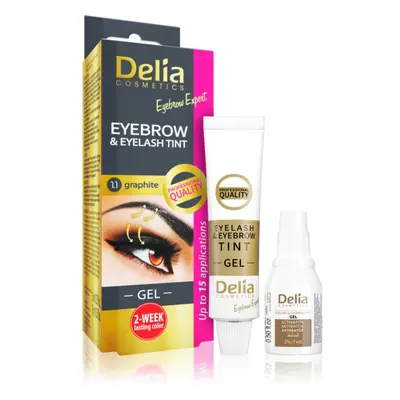 Delia Cosmetics Eyebrow Expert barva na obočí a řasy s aktivátorem odstín 1.1. Graphite 2 x 15 m