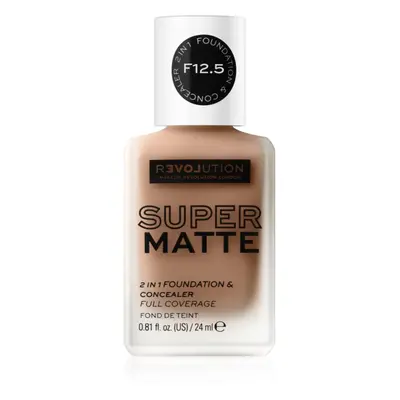 Revolution Relove Super Matte Foundation dlouhotrvající matující make-up odstín F12.5 24 ml