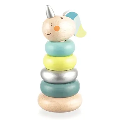 Zopa Wooden Unicorn nasazovací kroužky ze dřeva Blue 1 ks