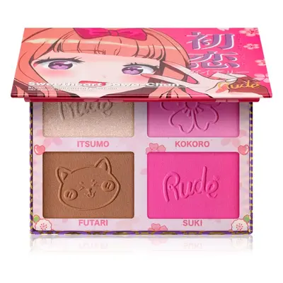 Rude Cosmetics Manga Face Palette multifunkční paleta na obličej odstín Sweetheart Sawa-Chan 11.