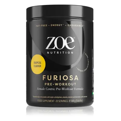 ZOE Furiosa Pre-Workout prášek pro podporu sportovního výkonu příchuť Tropical 300 g