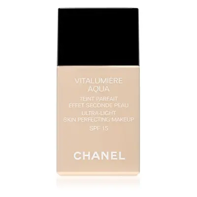 Chanel Vitalumière Aqua ultra lehký make-up pro zářivý vzhled pleti odstín 20 Beige SPF 15 30 m