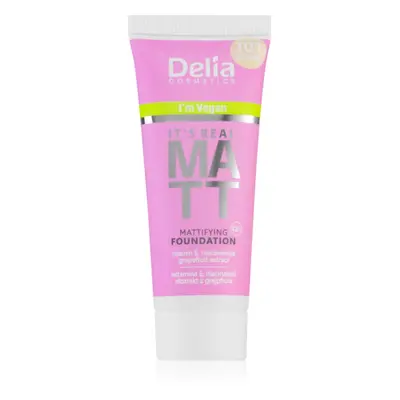 Delia Cosmetics It's Real Matt matující make-up odstín 101 porcelain 30 ml