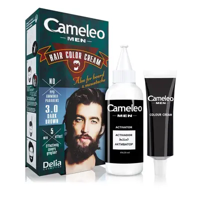 Delia Cosmetics Cameleo Men barva na vlasy odstín 3.0 Dark Brown 30 ml