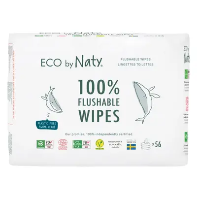 ECO by Naty Flushable Wipes vlhčené ubrousky pro děti 3x56 ks