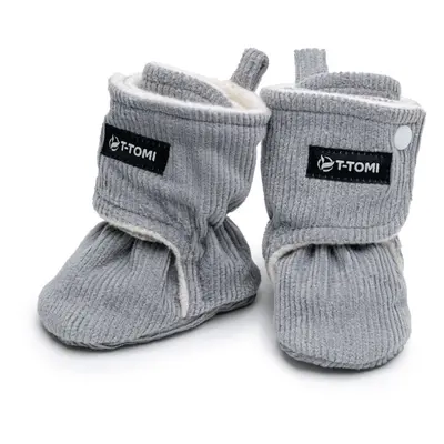 T-TOMI Booties Grey dětské capáčky 0-3 months Warm 1 pár