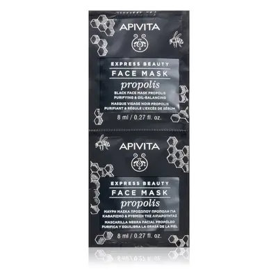 Apivita Express Beauty Purifying Face Mask Propolis čisticí černá maska pro mastnou pleť 2 x 8 m