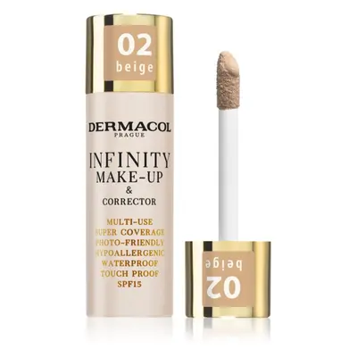 Dermacol Infinity vysoce krycí make-up SPF 15 odstín 02 Beige 20 g