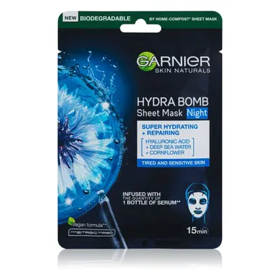 Garnier Skin Naturals Hydra Bomb vyživující plátýnková maska na noc 28 g