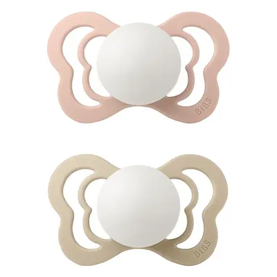 BIBS Couture Glow Silicone Size 2: 6+ months dudlík Blush / Vanilla 2 ks