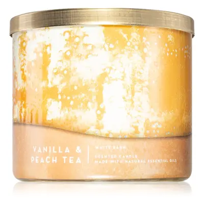 Bath & Body Works Vanilla & Peach Tea vonná svíčka 411 ks