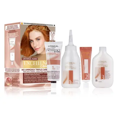 L’Oréal Paris Excellence Universal Nudes permanentní barva na vlasy odstín 7UR Universal Copper 