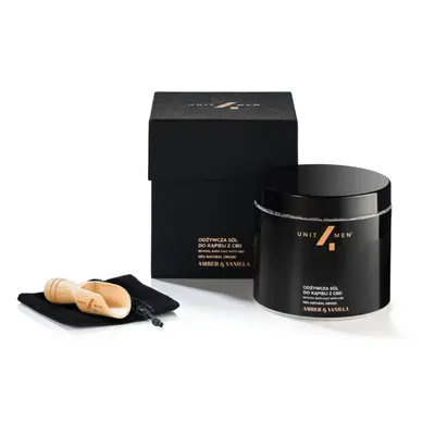 Unit4Men Bath Set Amber & Vanilla koupelová sůl s konopným olejem 700 g