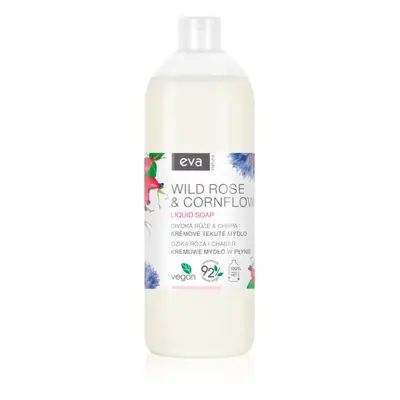 Eva Natura Wild rose & Cornflower krémové tekuté mýdlo na ruce náhradní náplň 1000 ml