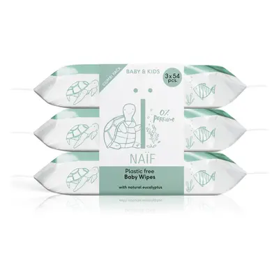 Naif Baby & Kids Plastic Free Wipes vlhčené ubrousky pro děti od narození 3x54 ks