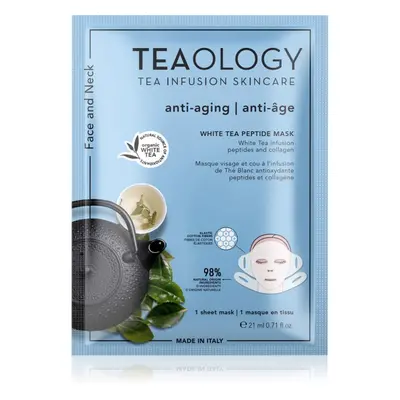 Teaology White Tea Peptide Mask plátýnková maska pro intenzivní vypnutí a rozjasnění pleti 21 ml