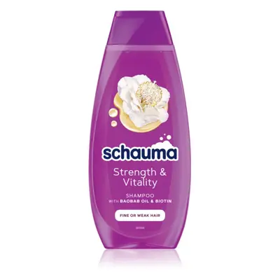 Schwarzkopf Schauma Strength & Vitality posilující šampon pro jemné a zplihlé vlasy 400 ml