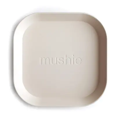 Mushie Square Dinnerware Plates talíř Ivory 2 ks