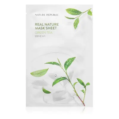 NATURE REPUBLIC Real Nature Green Tea Mask Sheet hydratační plátýnková maska se zeleným čajem 23