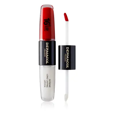 Dermacol 16H Lip Colour dlouhotrvající rtěnka a lesk na rty odstín 04 Revenge Red 2x4 ml